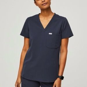 Quiet Navy Figs Catarina One Pocket Scrub Top XS